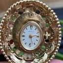 Caravelle Vintage Caravellle Pendant Watch Double Sided Ornate Cabochon 24” Necklace WORKS Photo 11