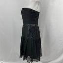 Laundry by Shelli Segal 90s Lace Satin Bow Waist Strapless Dress Black Size 10 Photo 7