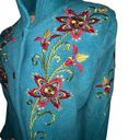 Bob Mackie Vintage  Wearable Art Embroidered Floral Fleece Jacket Photo 6