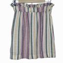 Abound  LINEN SKIRT VERTICAL STRIPE IVORY DOVE LAPLAYA BUTTON DETAIL WMNS SIZE XS Photo 2