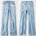 American Eagle  Skater Jeans Wide Leg Rigid Hi-Rise Distressed Patch Me Up Blue 4 Photo 2