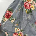 Ralph Lauren  Vintage High-Rise Cuffed Shorts in Blue Linen Pink Floral Size 16 Photo 10