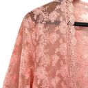 In Loom Pink Floral Embroidered Lace Kimono  Boutique Photo 3