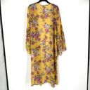 Band of Gypsies NWT  Women's Floral Kaftan Coverup Swim Kimono Yellow Pink Small Photo 2