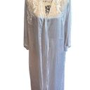 Natori Josie  Vintage Satin Robe White Medium Lace pearls Intimate sleepwear Photo 0