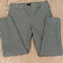 Talbots NWOT  sz12 black/white check Chatham ankle pant back pockets ankle slits Photo 0