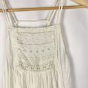 American Eagle  AEO White Embroidered Bust Square Neck Boho Tank Top S Photo 2