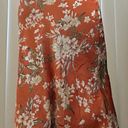 Impressions Satin Orange Floral Print Midi Skirt Photo 2