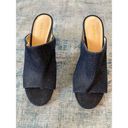 Nine West  Blue Denim Gemily Block Heel Peep Toe Mules Size 7.5 Photo 2