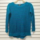 a.n.a A New Approach Teal and Navy Knit Striped Sweater Size Petite Small Photo 7