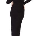 Klassy Network  Crew Neck Long Sleeve Ribbed Maxi Dress Black Size Medium Photo 0