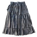 Polo NWT  Ralph Lauren Tiered Silk Midi in Black White Gingham Button Skirt 2 Photo 3