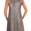 Kensie  Gold Metallic Mini Dress Ribbed Sleeveless size XS Photo 2