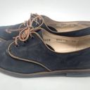 Salvatore Ferragamo  Suede Oxford Lace Up Flats Black Brown Size 7 AA Photo 8