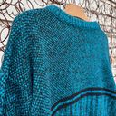 Vintage 80s teal knit crewneck sweater ILGWU Blue Size M Photo 1