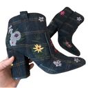 Indigo rd. Flannel Plaid Floral Embroidered Ankle Booties Gray Multicolor 9 Photo 1