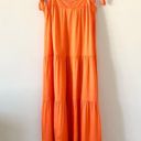 FRNCH Rawen Tiered Maxi Dress Orange with Tie Straps - Size S Photo 4