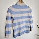 White + Warren Mariner Cashmere Mock Blue & Cream Striped Pullover Sweater Sz M Size M Photo 5