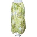 Coldwater Creek  Skirt Women Medium Green White Medallion Print Midi Boho Peasant Photo 3