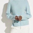 Vince 💕💕 Ribbed Mock Neck Wool Cashmere Blend Sweater ~ Heather Aria Blue M NWT Photo 0