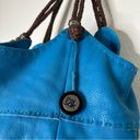 The Sak  Large Tote Ocean Blue Leather Purse Photo 10