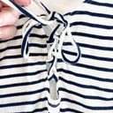 Lovers + Friends  Allie Tank Top Striped Lace Up Bodysuit Navy Blue White Small Photo 9