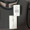 Oscar de la Renta  Black Gold Striped Fluted Jacquard Knit Dress Size Medium NWT Photo 4