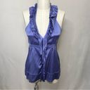 BCBGMAXAZRIA  Persian Blue Halter Silk Top Shirt size Medium Alexis Bellino y2k Photo 2