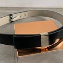 White House | Black Market  Black Patent Leather Belt with Bow Size M Photo 0