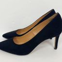 J.Crew  Suede Black Pump Heels Size 8 Pointed Toe Photo 1