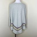 easel  Poncho Sweater S/M Gray Boho Knit Pullover Winter Crewneck Oversized Shrug Photo 2