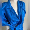 Vintage Blue  embossed satin feel pleated retro 80s maxi dress Photo 10