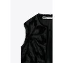 ZARA  Embroidered Velvet Open Front Vest Photo 4