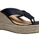 Jack Rogers  Rowan Platform Espadrille Leather Wedge Sandal in Black NEW Photo 1