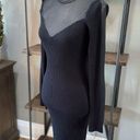 ALLSAINTS  Flete Sheer Panelled Bodycon Midi Dress Black Womens Size Medium Photo 6