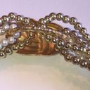 Twisted Vintage Gold Tone & Faux Pearl  Beads Beaded Boho Necklace Photo 4