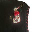 heirloom collectibles  XL Vintage Y2K Black Red Appliqué Christmas Sweater Vest Photo 5