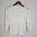 EE: Some Eyelet Knit Crewneck Long Sleeve Pullover Sweater White Size S Photo 5