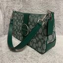 Coach  C8306 Lonnie Baguette In Signature Jacquard & Leather Green Photo 1