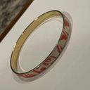 J.Crew Signed  Bangle Bracelet Gold Tone / Red / Off White Pattern Photo 4