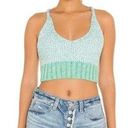 Free People  Crochet Knit Brami Tank Top | Mint / Ivory Combo | XS Photo 0