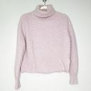 360 Cashmere  Womens Sweater Waffle Knit Long Sleeve Turtleneck Pullover Pink M Photo 0