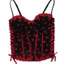 Y2k George Black & Red Heart Print Bustier Corset Top 38C Size undefined Photo 6