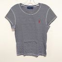 Polo  Ralph Lauren Navy Stripe Baby Tee Shirt Photo 0