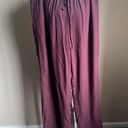 American Eagle maroon wide leg draw string pants | large Photo 0