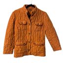 J. McLaughlin  Burnt Orange Quilted 100% Silk Snap Up Size Small Jacket. Photo 6