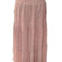 English Factory Blush Pink Smocked Waist Floral Tiered Crepe Maxi Skirt Med Photo 5