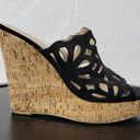 Charles by Charles David  April Women Sandals Size 7 Black Cutout Cork Platform Photo 0