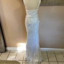 Lulus NWOT  Eternal Passion White Lace Bustier Peplum Mermaid Maxi Dress Photo 3