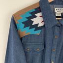 Ariat Womens Blue Southwestern Tapestry Real Vivacious Chambray Button Up Top Photo 6